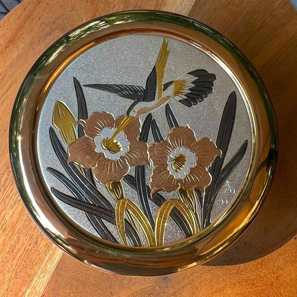 Vintage 24KT Gold Lid and Ceramic Chokin Trinket Box